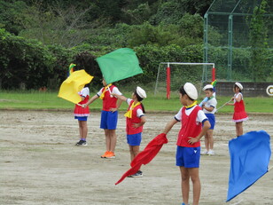 校庭での練習7